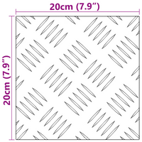 Lastre a Scacchiera in Alluminio 4 pz Antiscivolo 20x20 cm