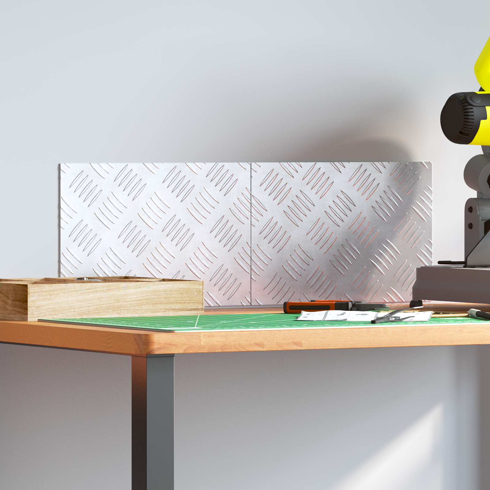 Pannelli in Alluminio Checker 2 pz Antiscivolo 30x20 cm