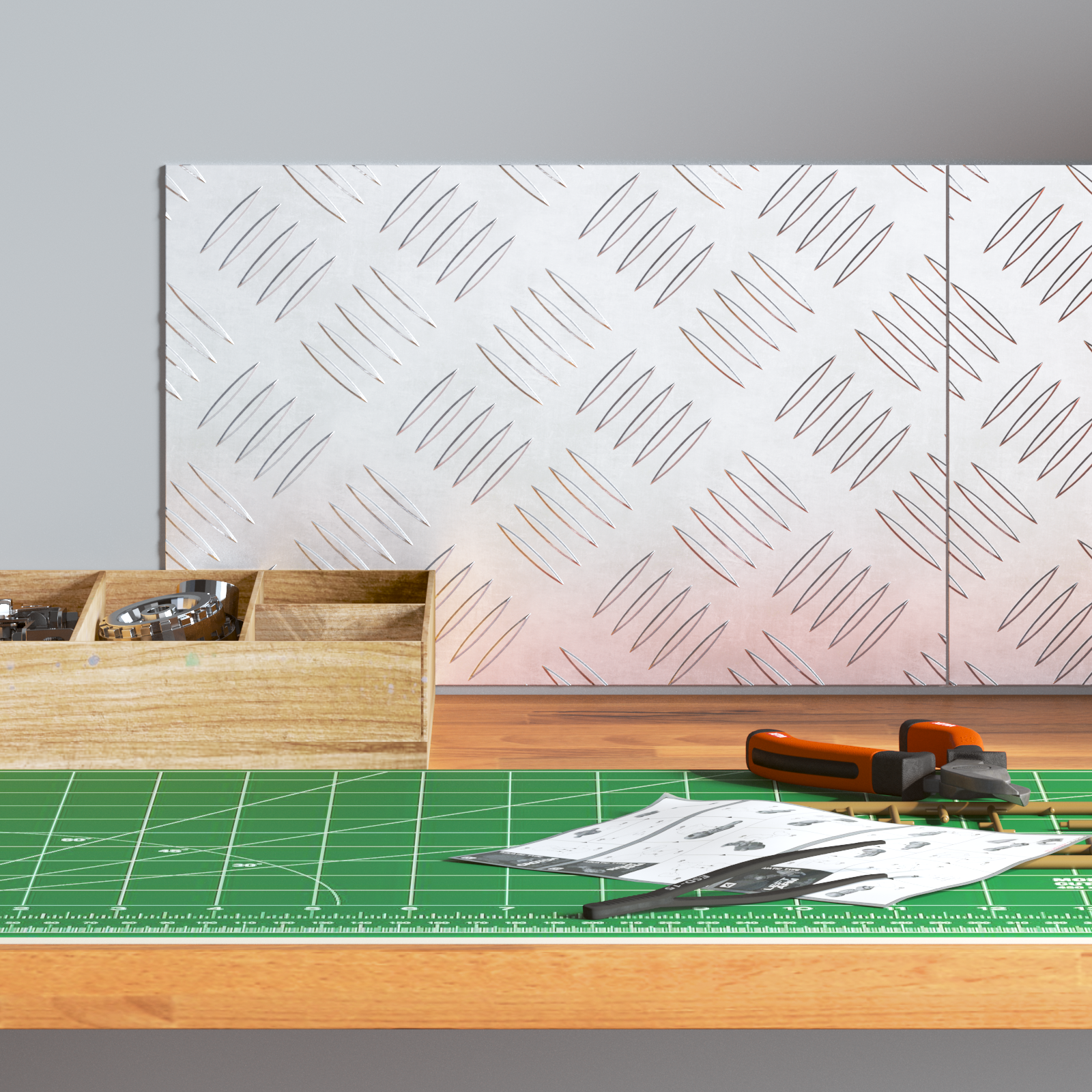 Pannelli in Alluminio Checker 2 pz Antiscivolo 30x20 cm