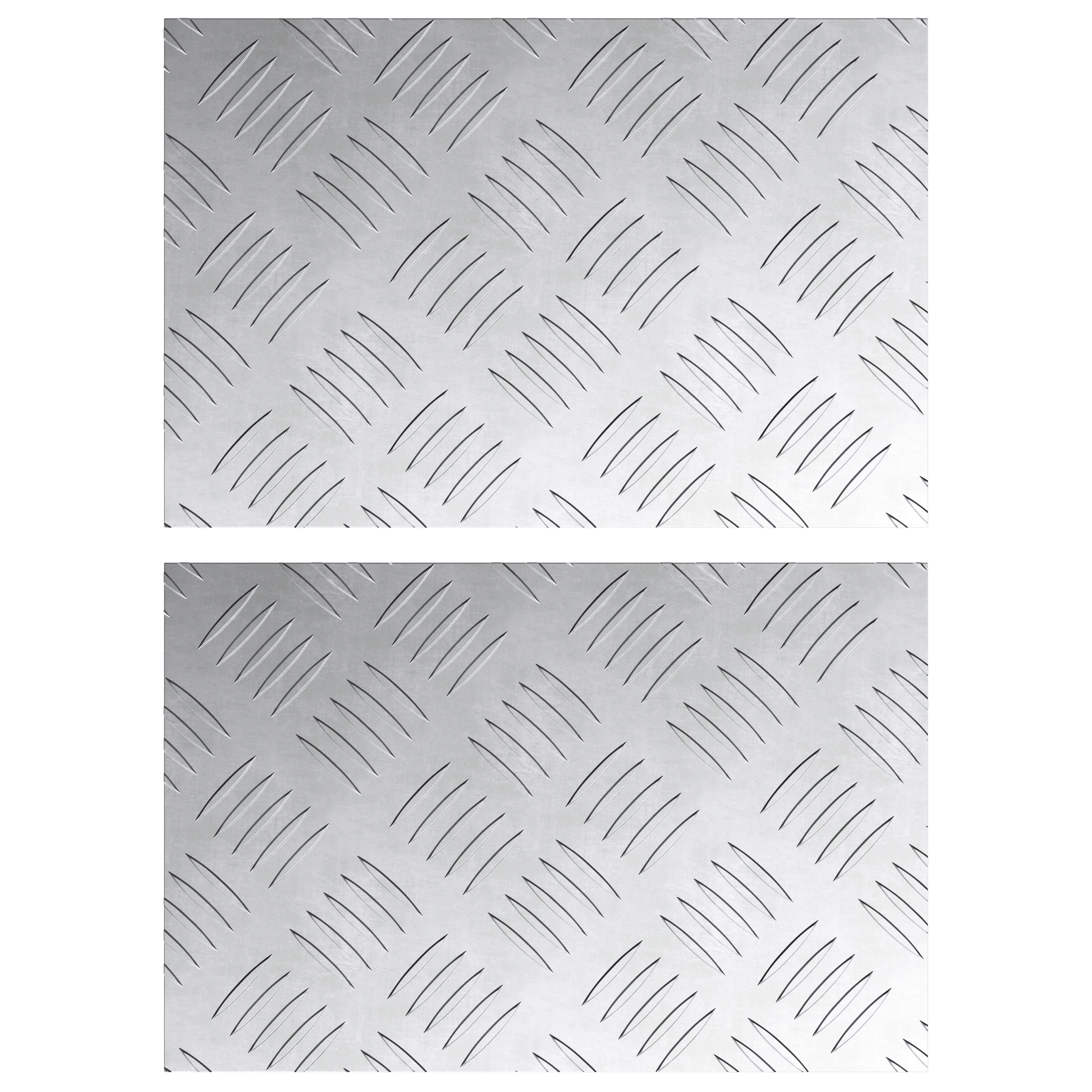 Piastre in Alluminio a Rombo - 2 Pack, Antiscivolo, 30x20 cm