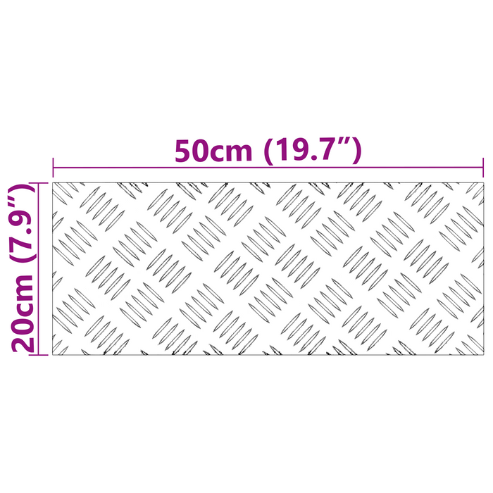 Piastra a Diamante in Alluminio 4 pz Antiscivolo 50x20 cm