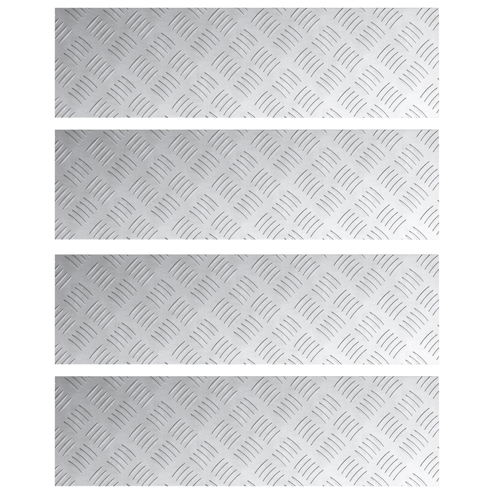 Tappeti di Alluminio 4 pezzi Antiscivolo 70x20 cm