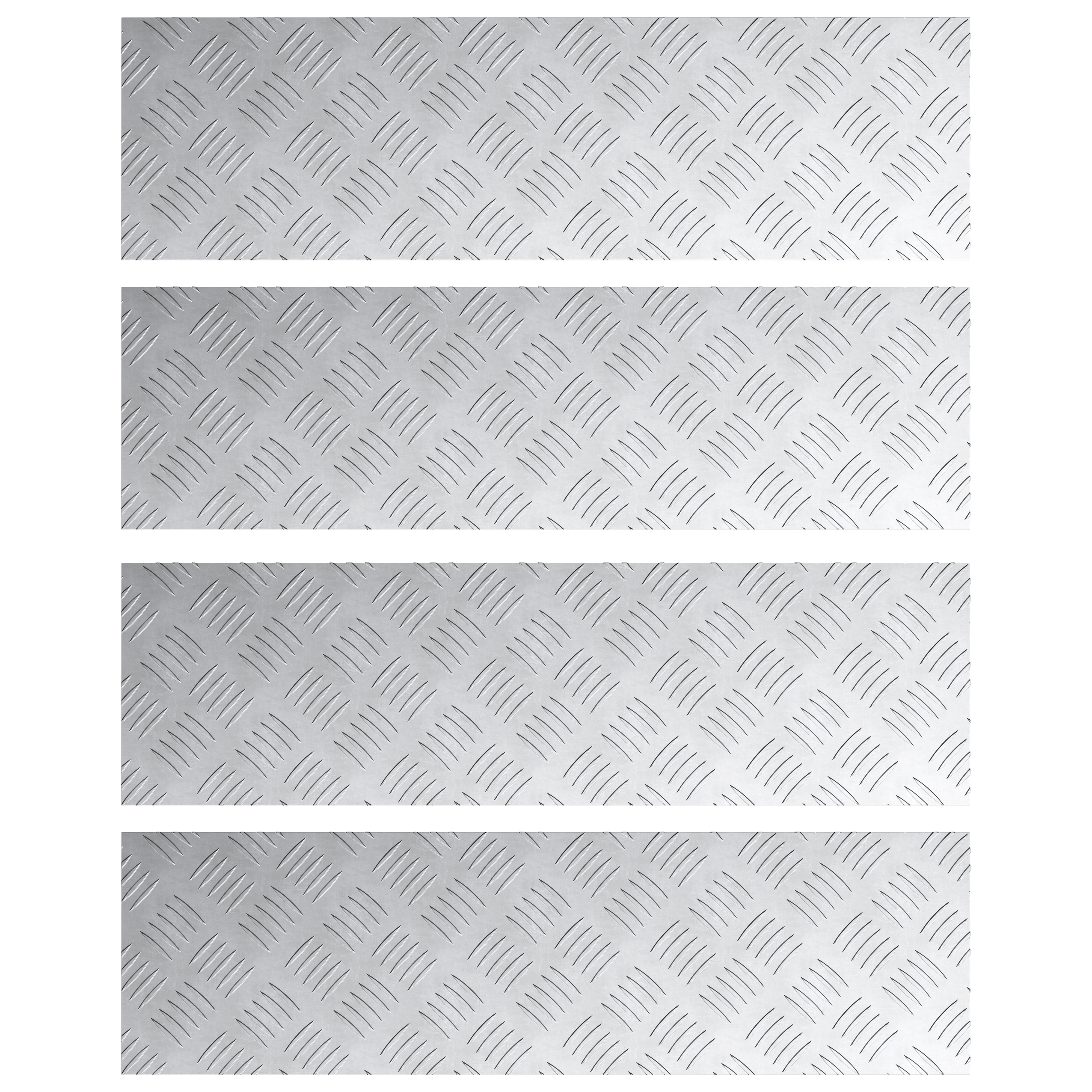 Pannelli Checker in Alluminio 4 pcs Antiscivolo 70x20 cm