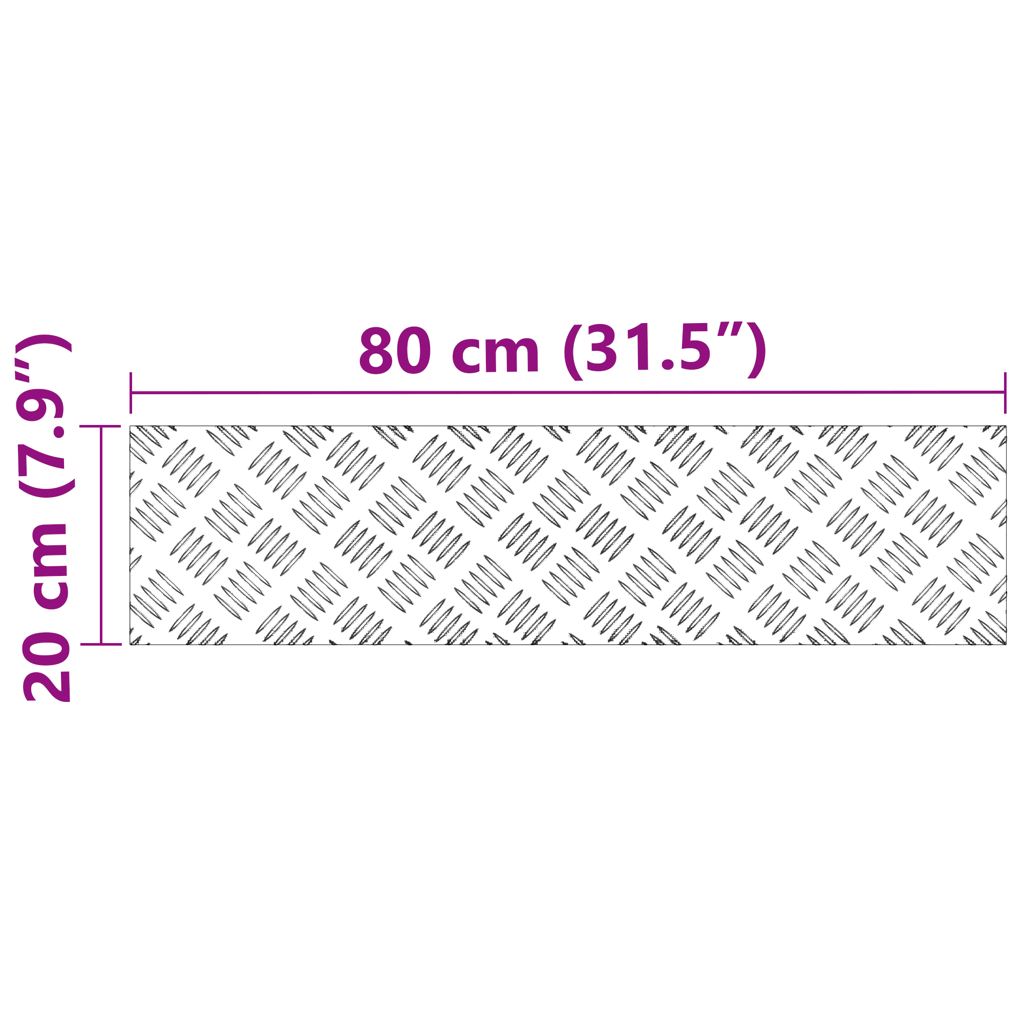 Piastrine in Alluminio Antiscivolo 4 pcs 80x20 cm