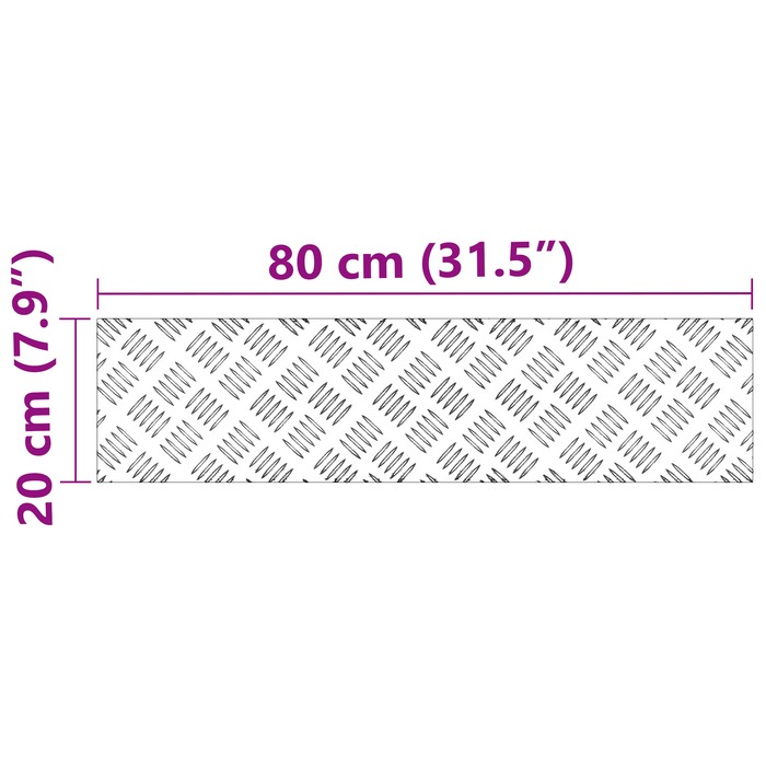 Piastrine in Alluminio Antiscivolo 4 pcs 80x20 cm