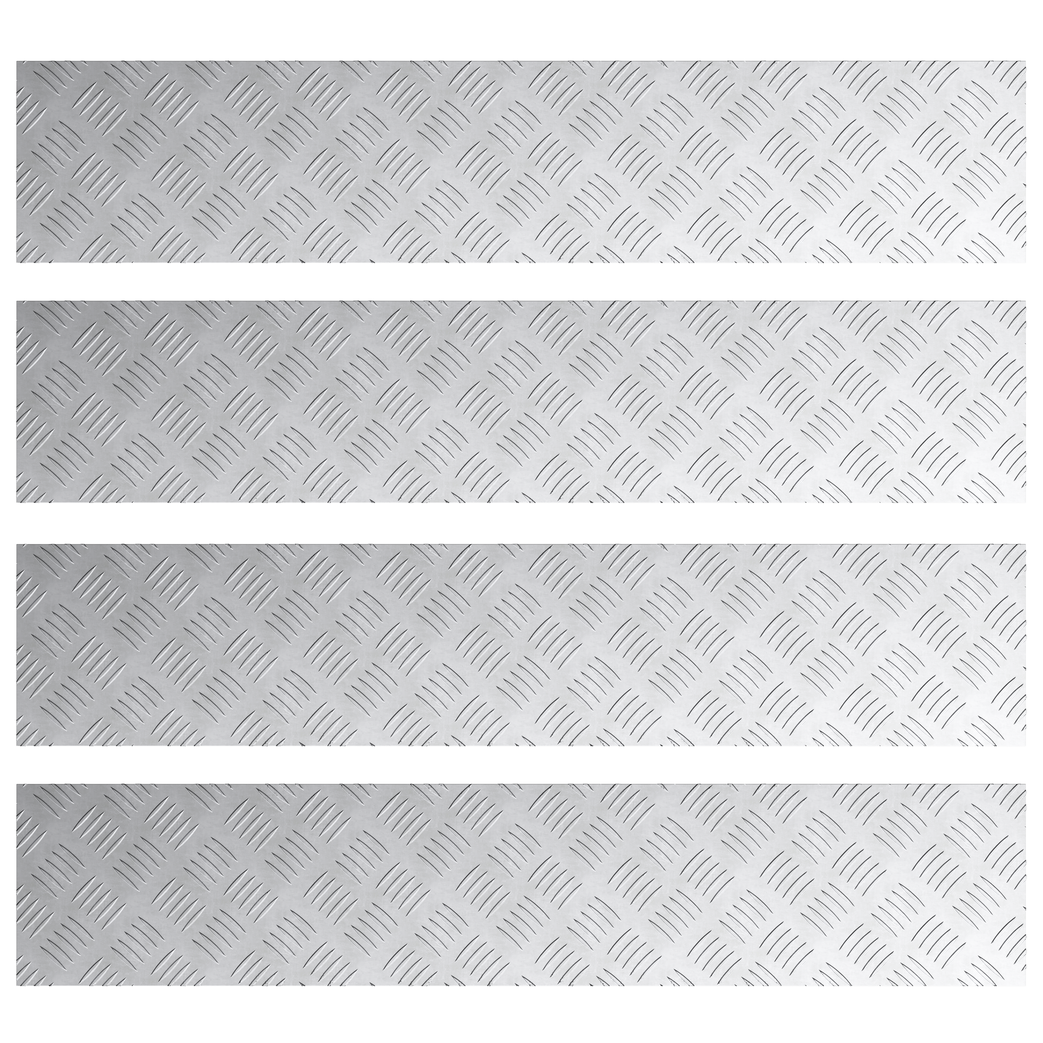 Piastrine Antiscivolo in Alluminio 4 pz 100x20 cm