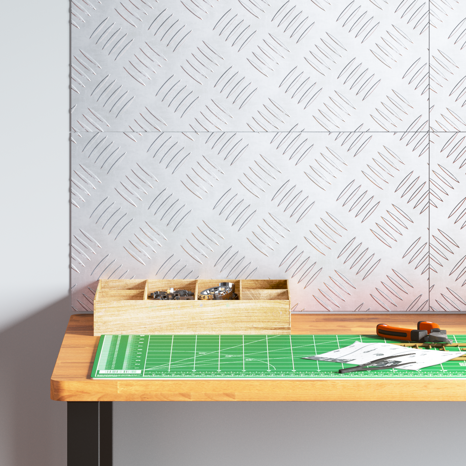 Lastre di alluminio checker - 4 Pezzi, Antiscivolo, 50x25 cm