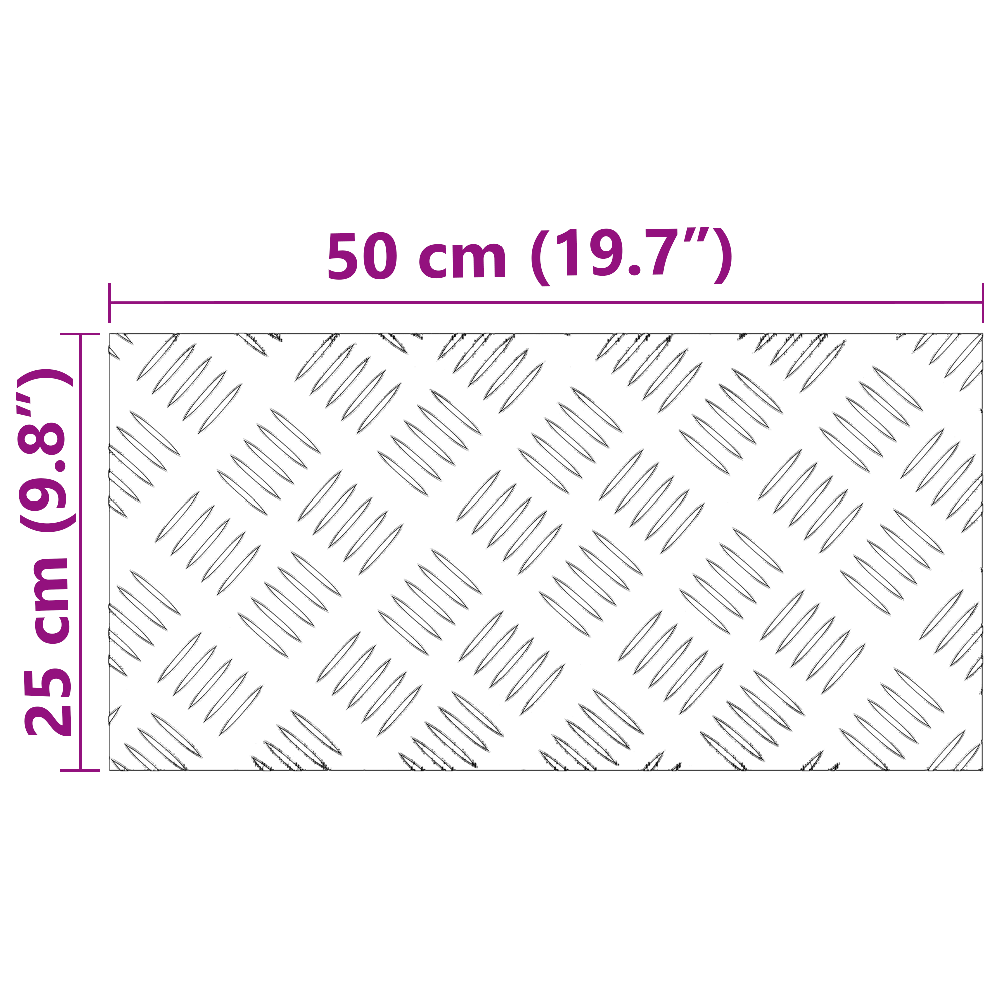 Lastre di alluminio checker - 4 Pezzi, Antiscivolo, 50x25 cm