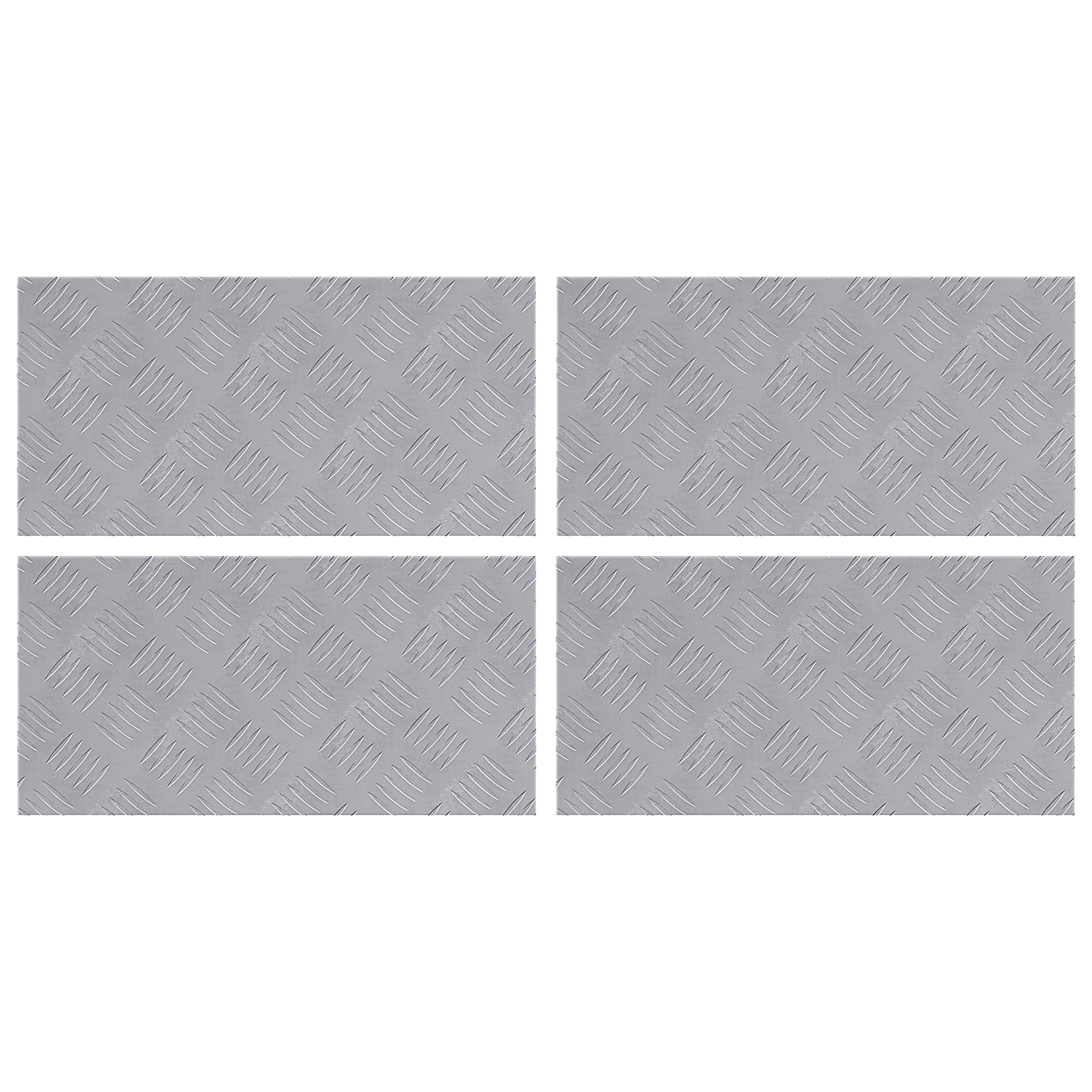 Pannelli di Alluminio a Scacchiera 4 pz Antiscivolo 50x25 cm