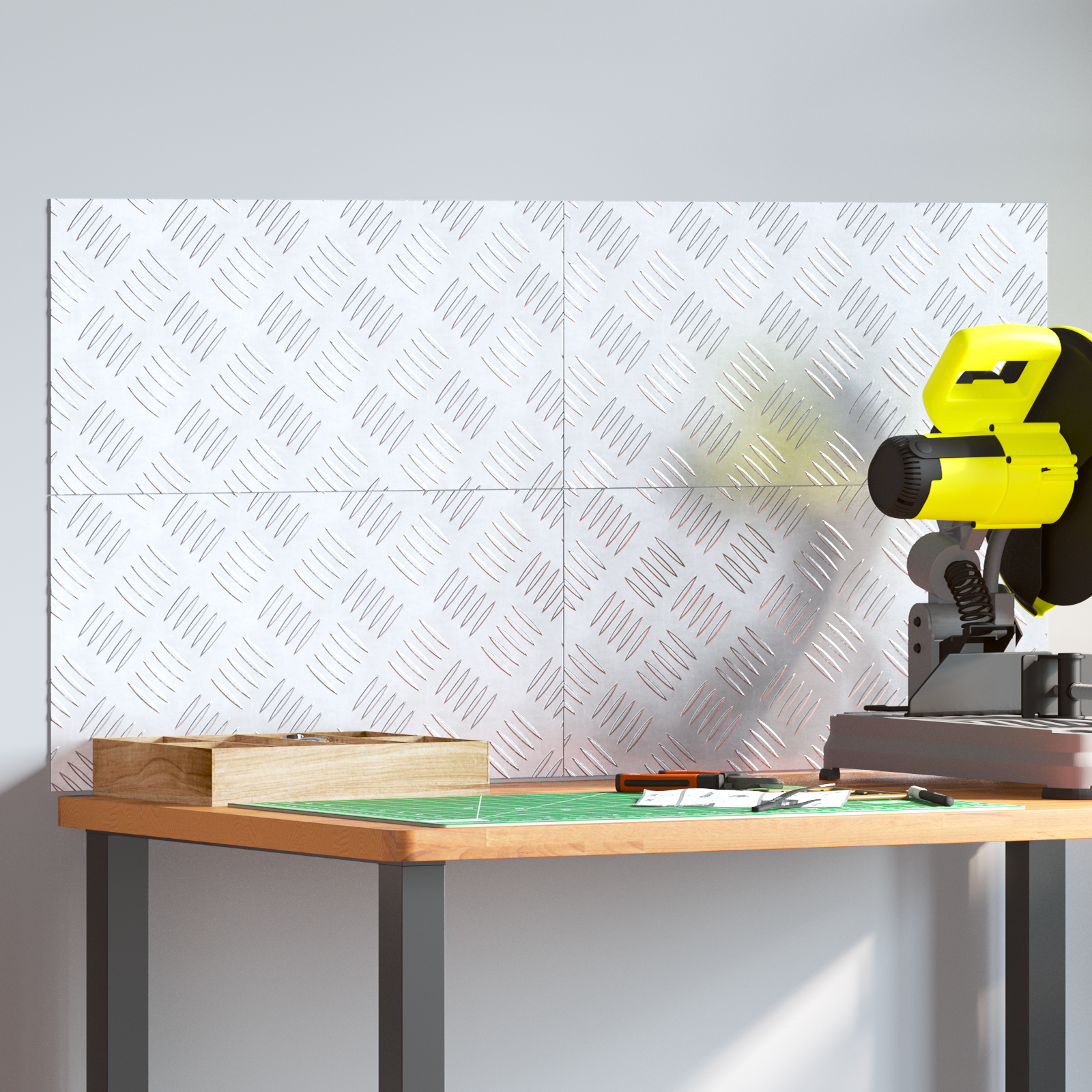 Pannelli di Alluminio a Scacchiera 4 pz Antiscivolo 50x25 cm