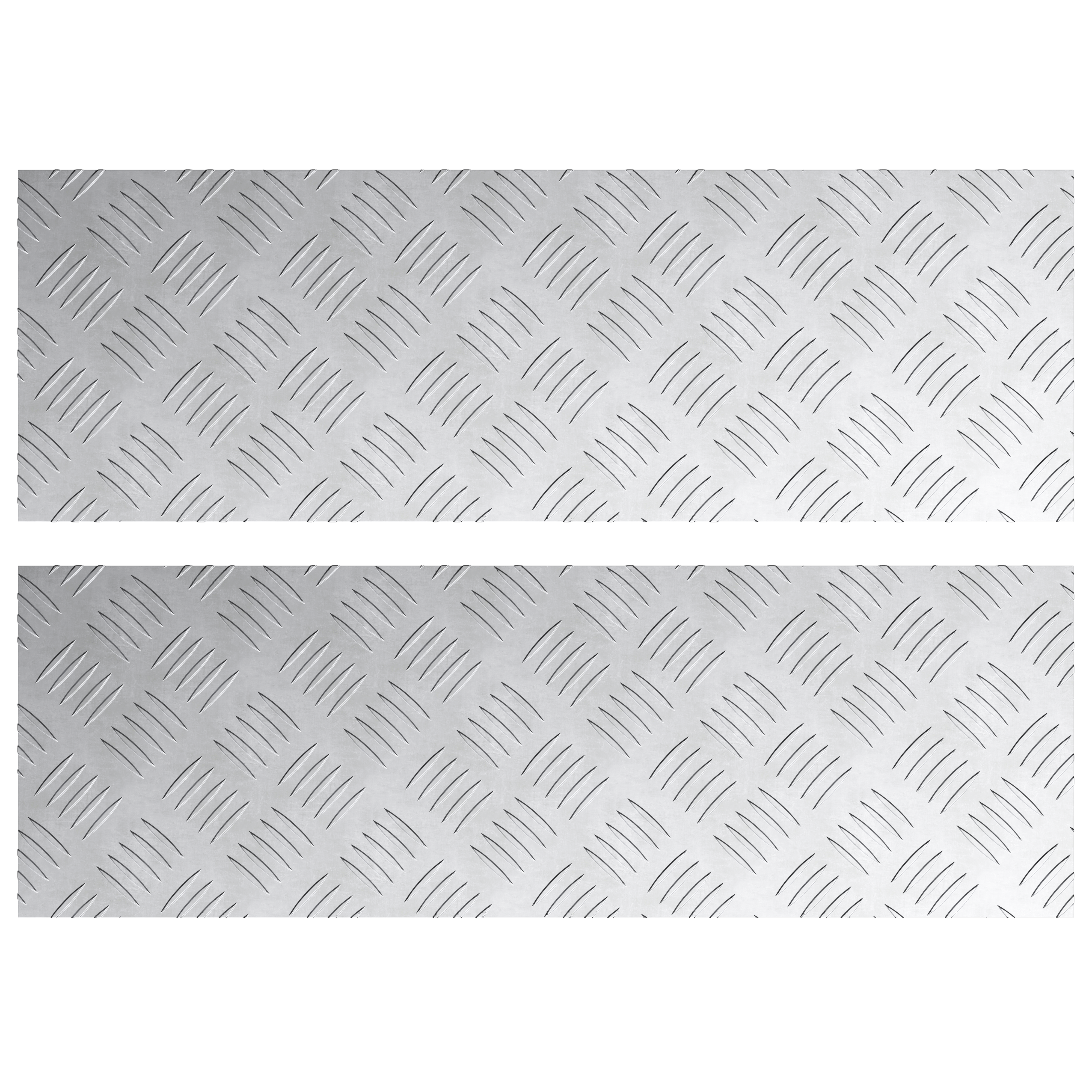 Piastre in alluminio a checker plate 2 pezzi antiscivolo 75x25 cm
