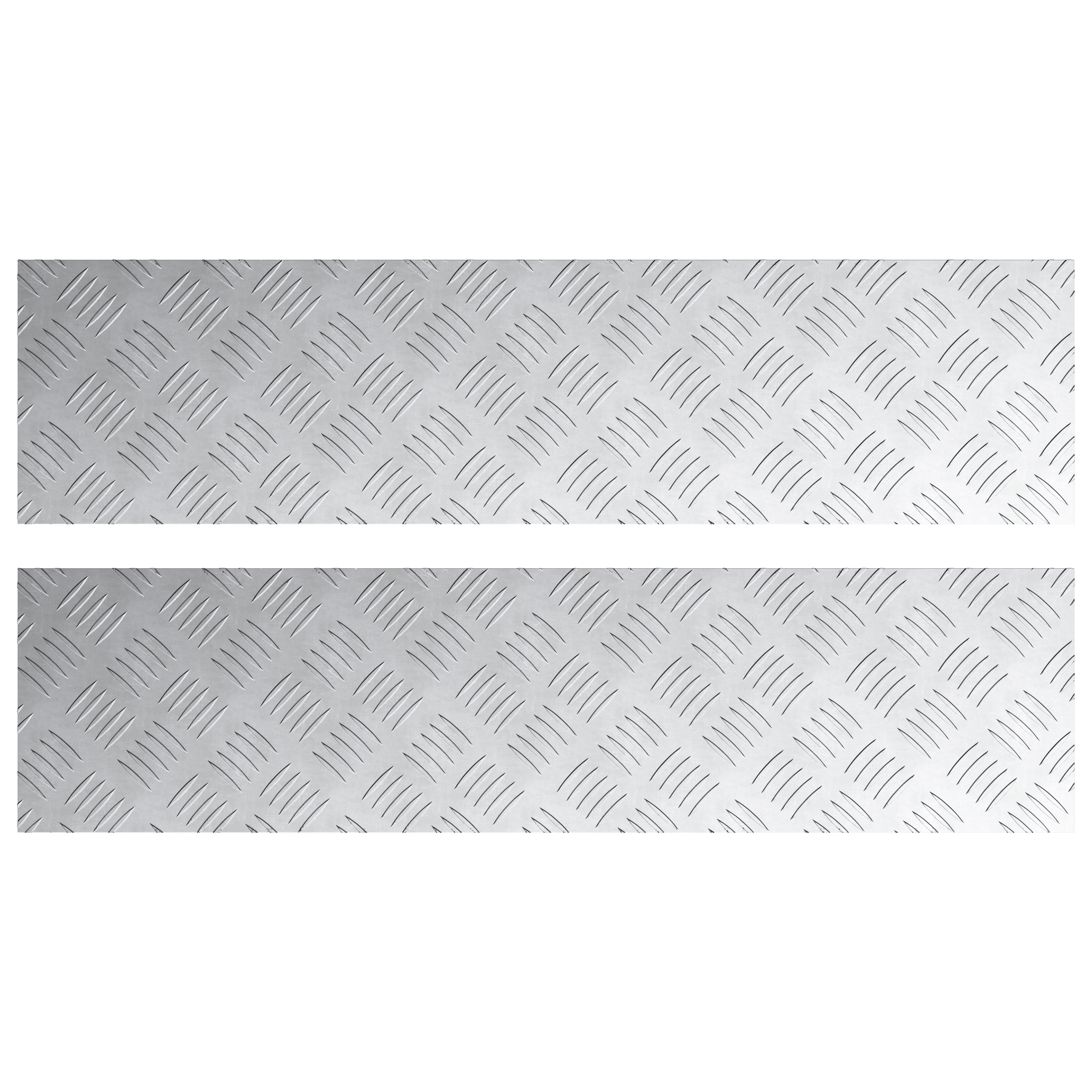 Pannelli in Alluminio a Scacchi 2 pz Antiscivolo 100x25 cm