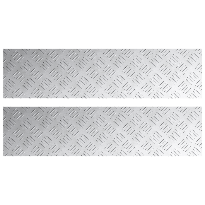 Pannelli in Alluminio a Scacchi 2 pz Antiscivolo 100x25 cm