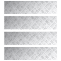 Pannelli in Alluminio a Scacchi 4 pz Antiscivolo 100x25 cm