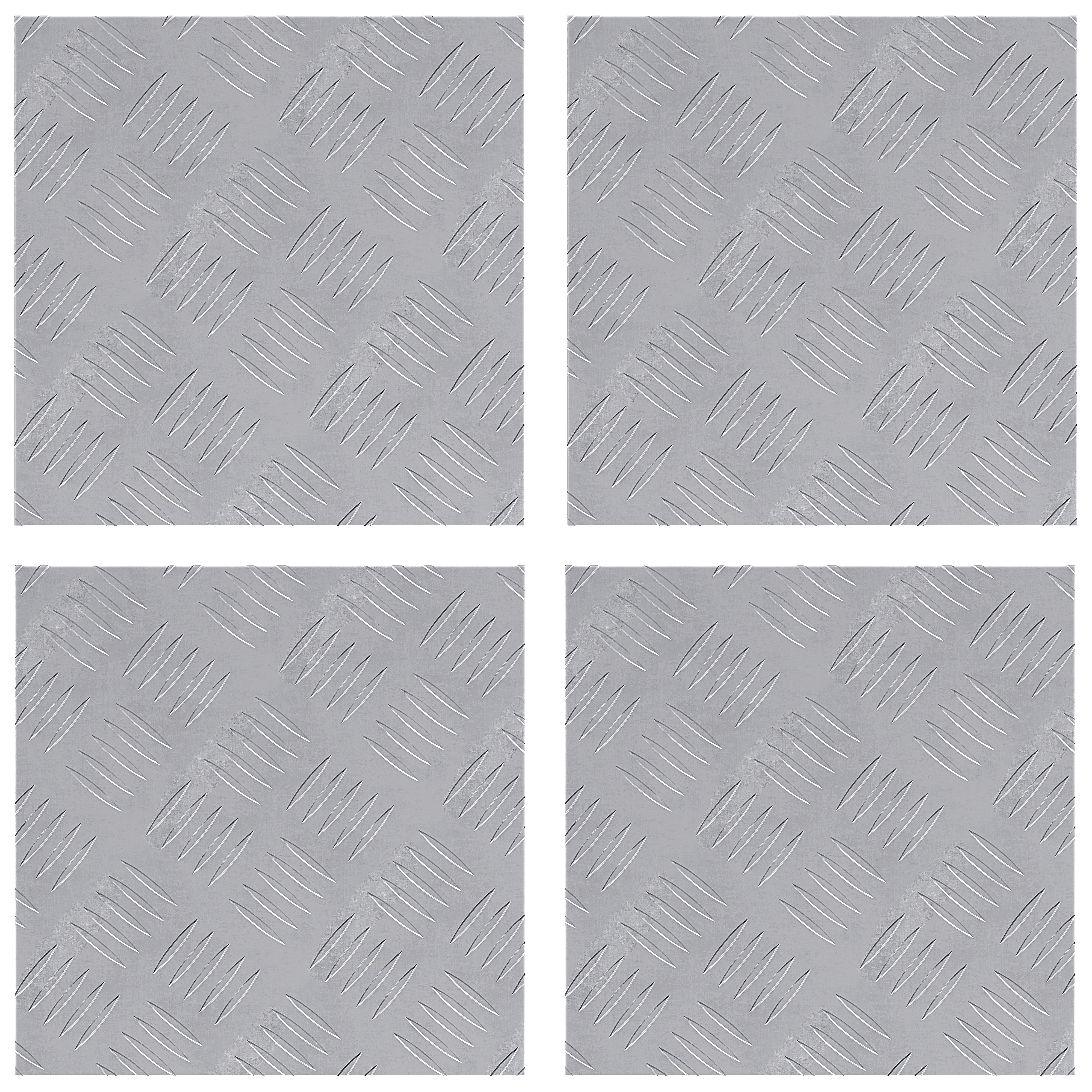 Pannelli di Alluminio a Scacchiera 4 pezzi Antiscivolo 30x30 cm