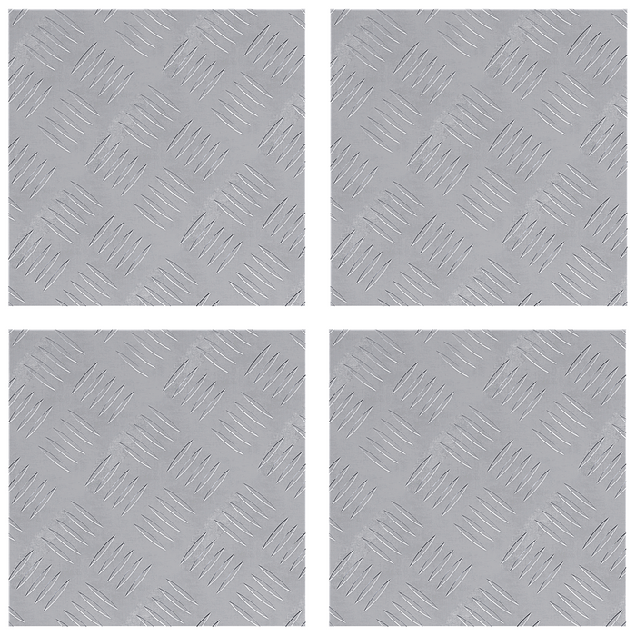 Pannelli di Alluminio a Scacchiera 4 pezzi Antiscivolo 30x30 cm
