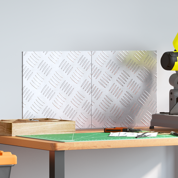 Piastre in Alluminio a Quadretti 2 pz Antiscivolo 30x30 cm