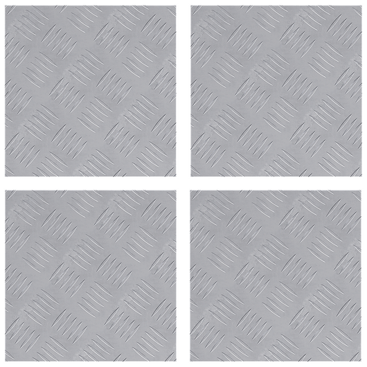 Piaste In Alluminio a Motivo Quadrettato 4 pcs Antiscivolo 30x30 cm