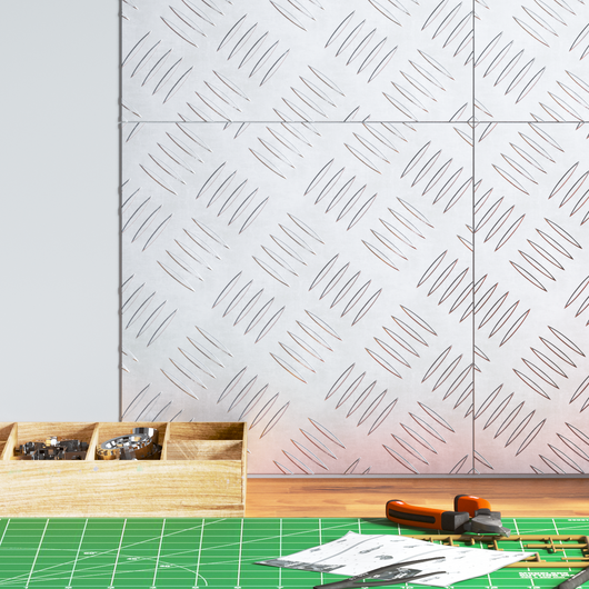 Piaste In Alluminio a Motivo Quadrettato 4 pcs Antiscivolo 30x30 cm