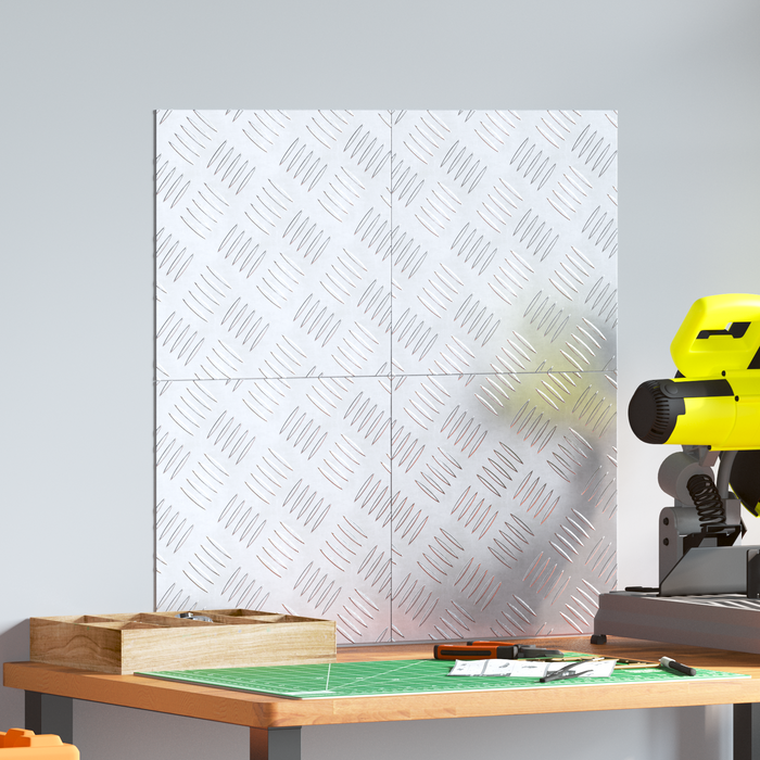 Piaste In Alluminio a Motivo Quadrettato 4 pcs Antiscivolo 30x30 cm