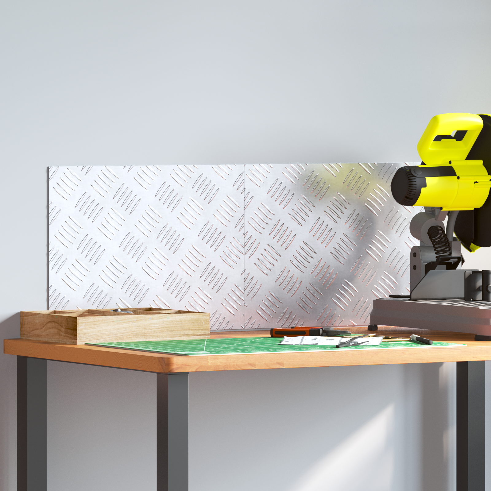 Piastra di Alluminio a Scacchi - 2 Pezzi, Antiscivolo, 40x30 cm