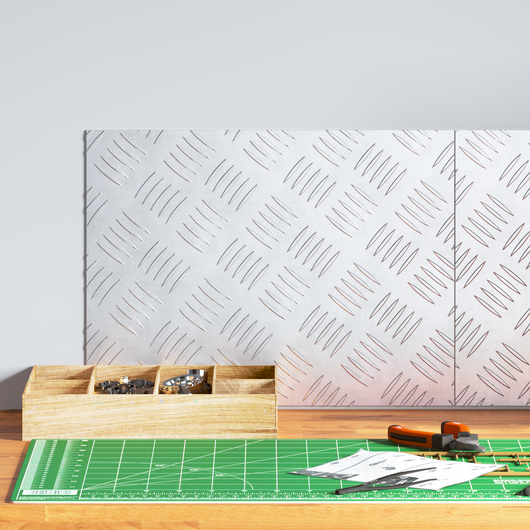 Piastre a scacchi in alluminio 2 pz antiscivolo 40x30 cm