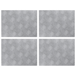 Pannelli in Alluminio a Scacchi 4 pcs Antiscivolo 40x30 cm