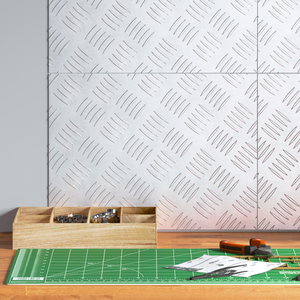 Pannelli in Alluminio a Scacchi 4 pcs Antiscivolo 40x30 cm