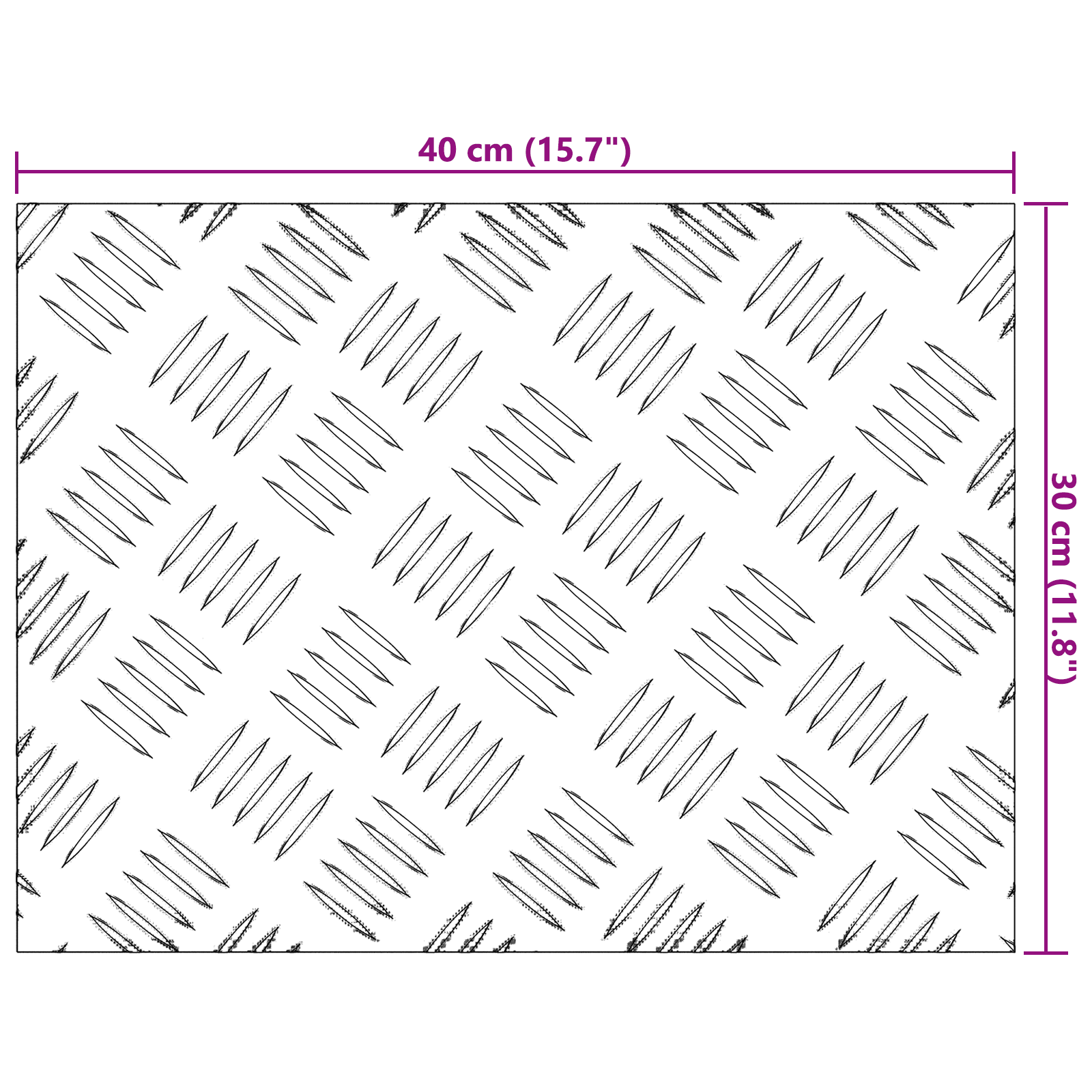 Pannelli in Alluminio a Scacchi 4 pcs Antiscivolo 40x30 cm