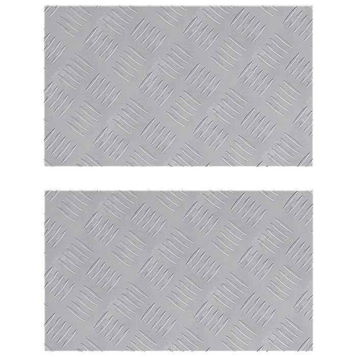 Piastre in Alluminio a Scacchi 2 pz Antiscivolo 50x30 cm