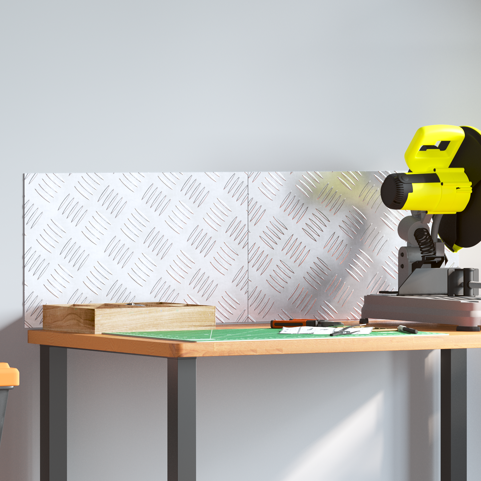 Piastre in Alluminio a Scacchi 2 pz Antiscivolo 50x30 cm