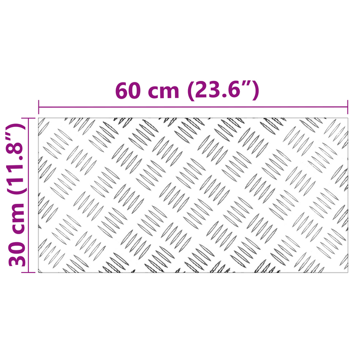 Piastrine in Alluminio 4 pz Antiscivolo 60x30 cm