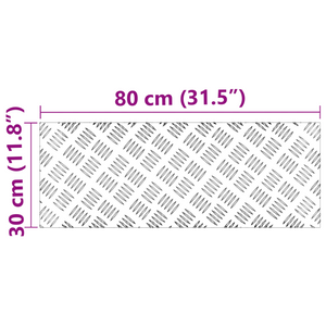 Piastre in Alluminio con Finitura a Rombo 4 pezzi Antiscivolo 80x30 cm