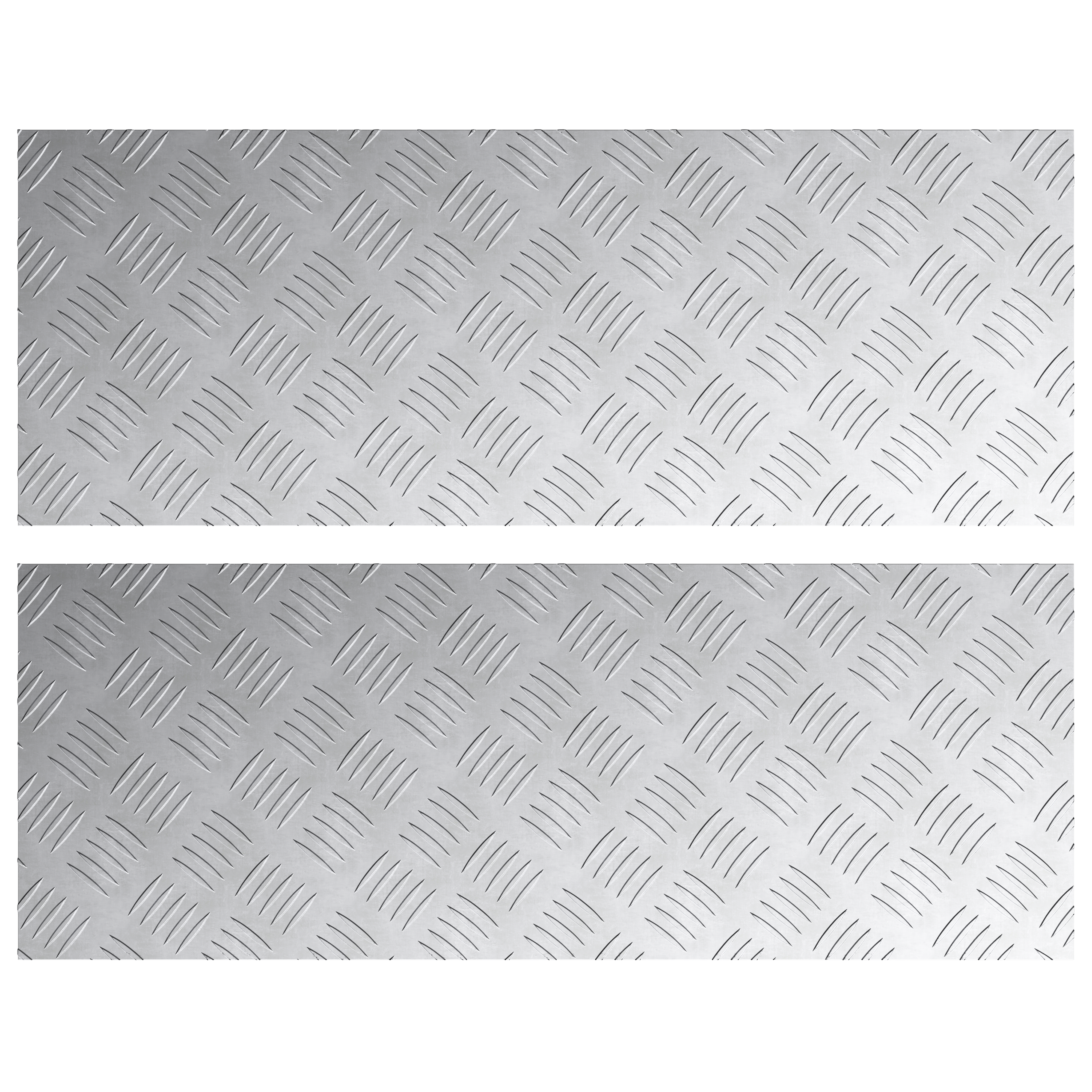 Piaste in Alluminio con Motivo a Diamante 2 pezzi Antiscivolo 80x30 cm