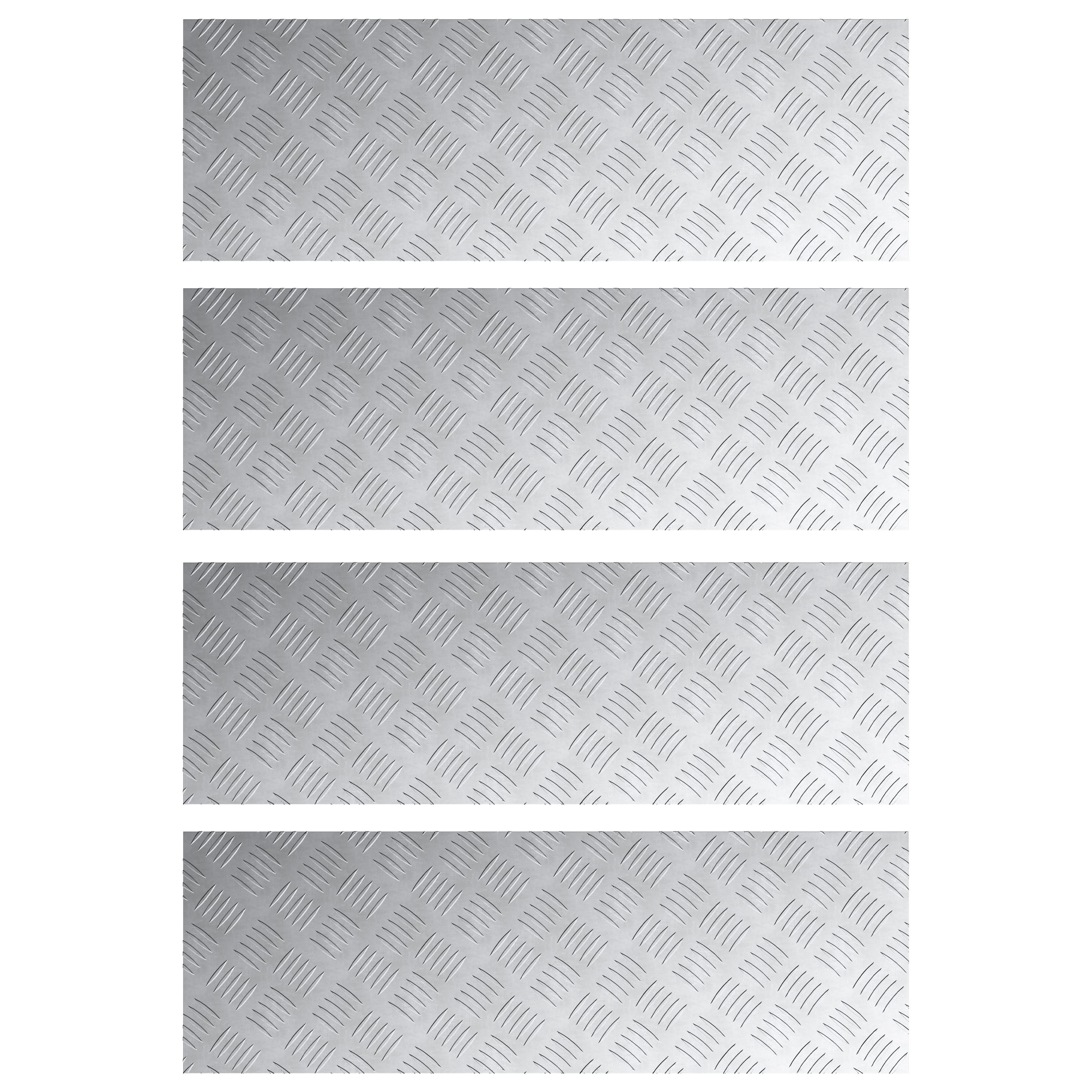 Piastrine in Alluminio Antiscivolo 4 pz 90x30 cm