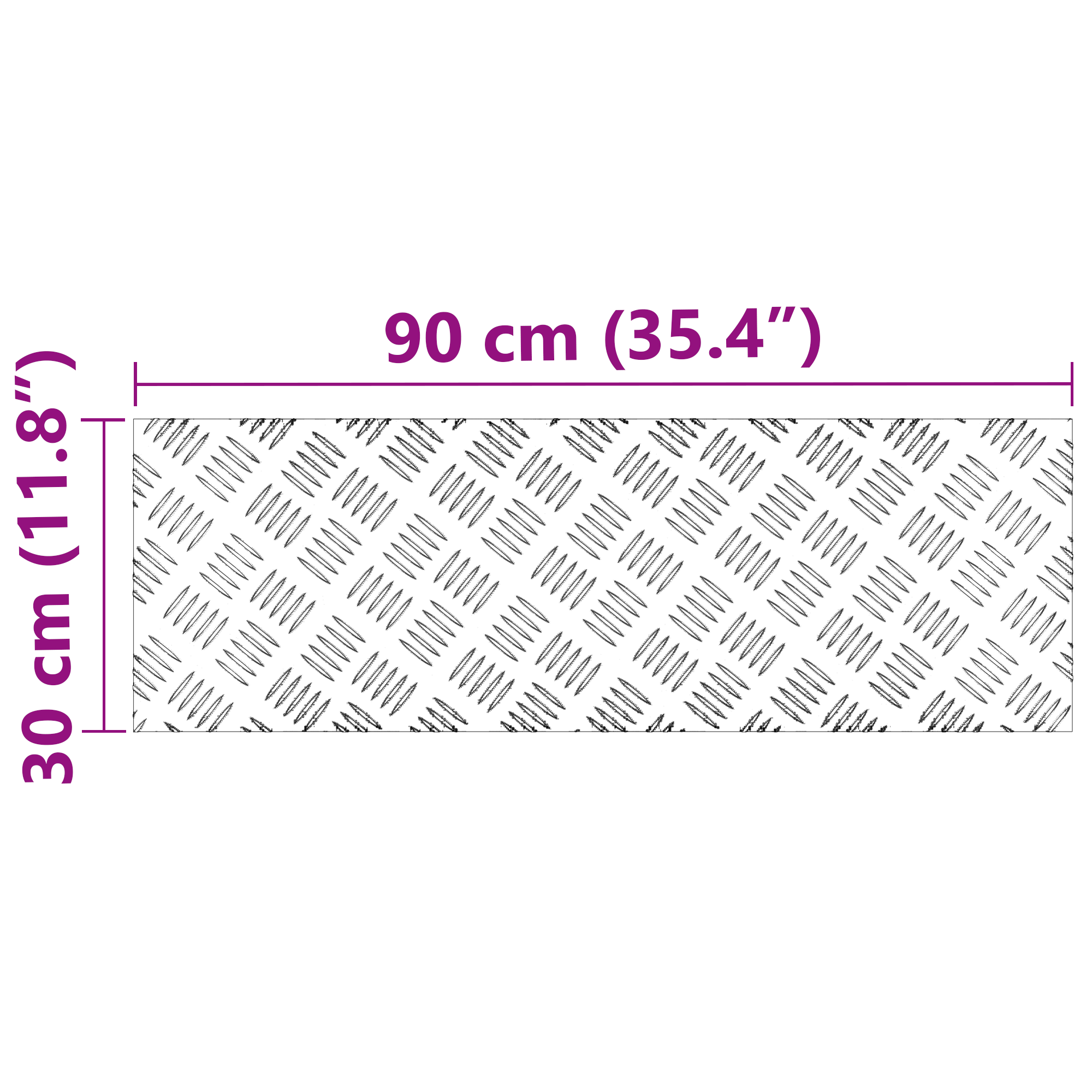 Piastra in alluminio a scacchi 4 pezzi Antiscivolo 90x30 cm