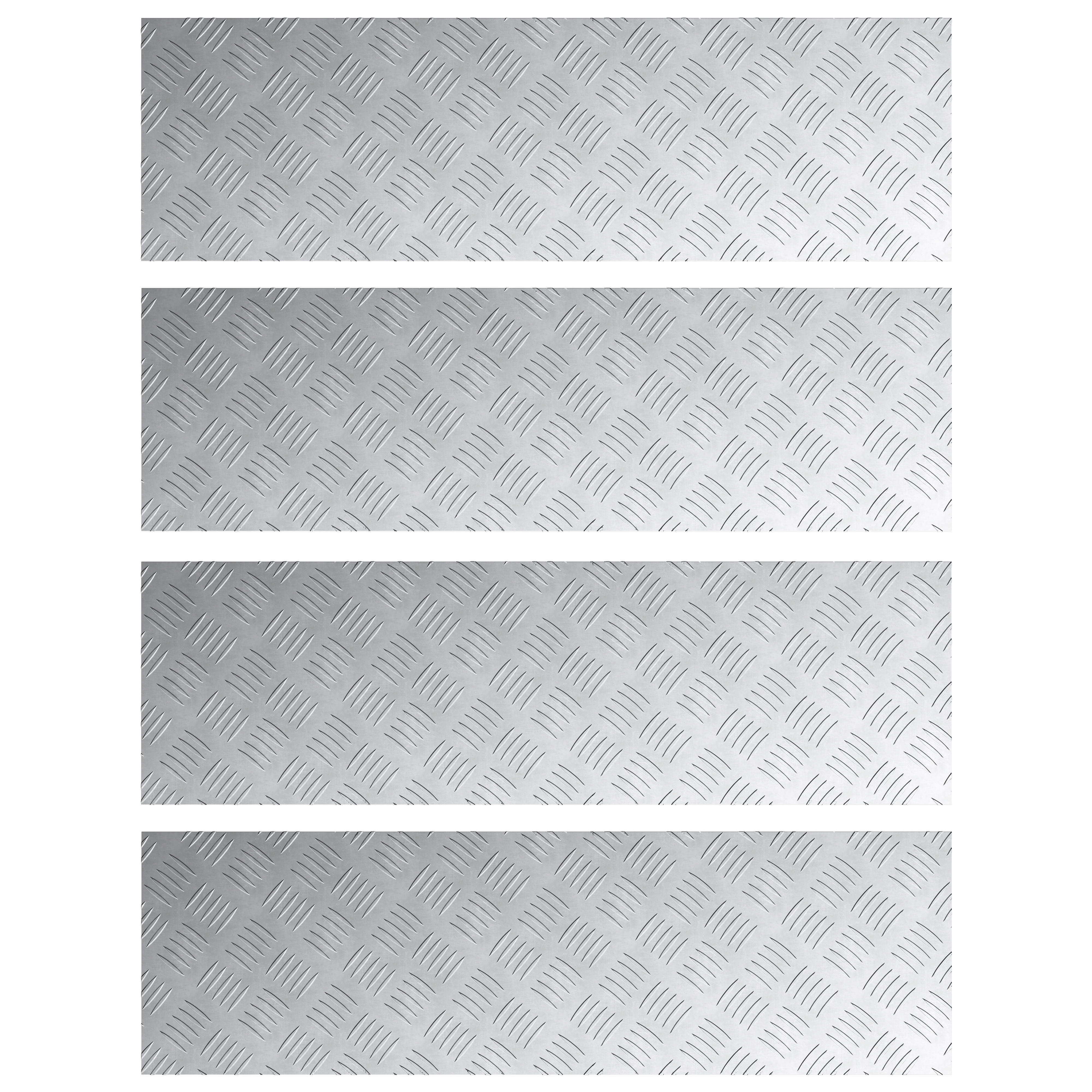 Piastre in Alluminio Antiscivolo 4 pz 100x30 cm