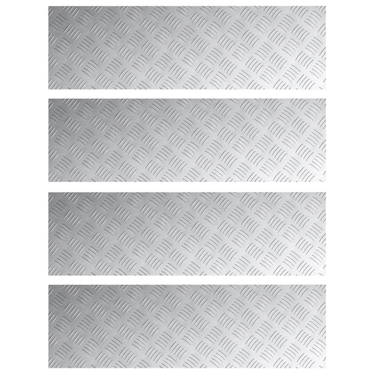 Piastre in Alluminio Antiscivolo 4 pz 100x30 cm