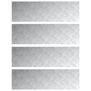 Pannelli in Alluminio a Scacchi 4 pcs Anti-Skid 100x30 cm