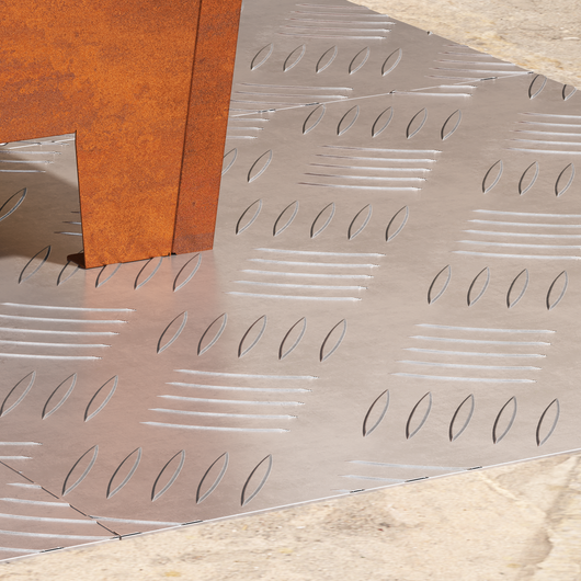 Piastre in Alluminio a Scacchi 4 pcs Antiscivolo 40x40 cm