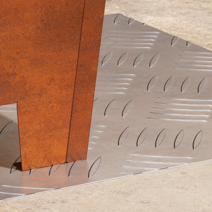 Set di 2 Piastrelle Antiscivolo in Alluminio  40x40 cm