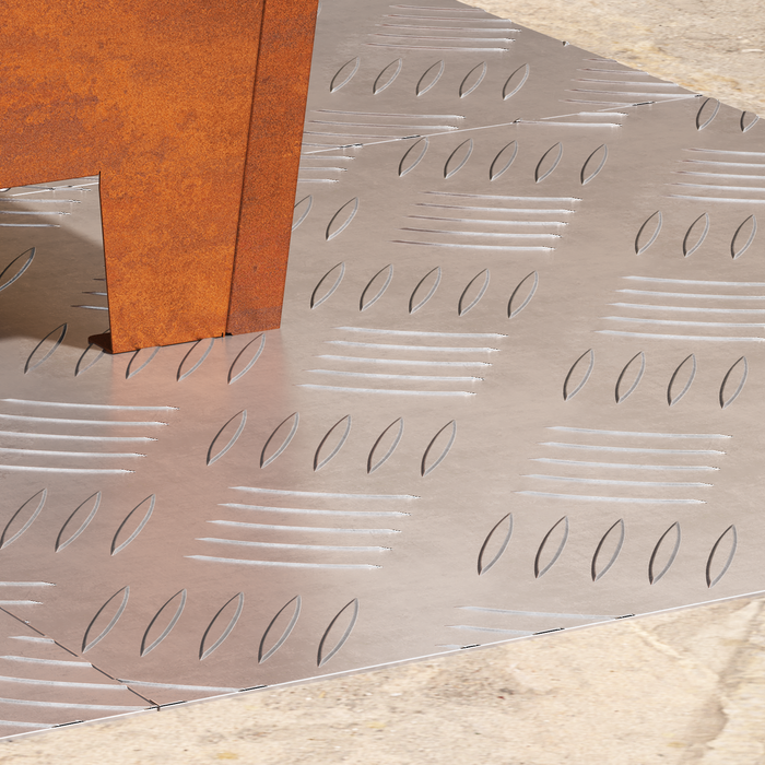 Piastre in Alluminio a Scacchi 4 pezzi Antiscivolo 40x40 cm