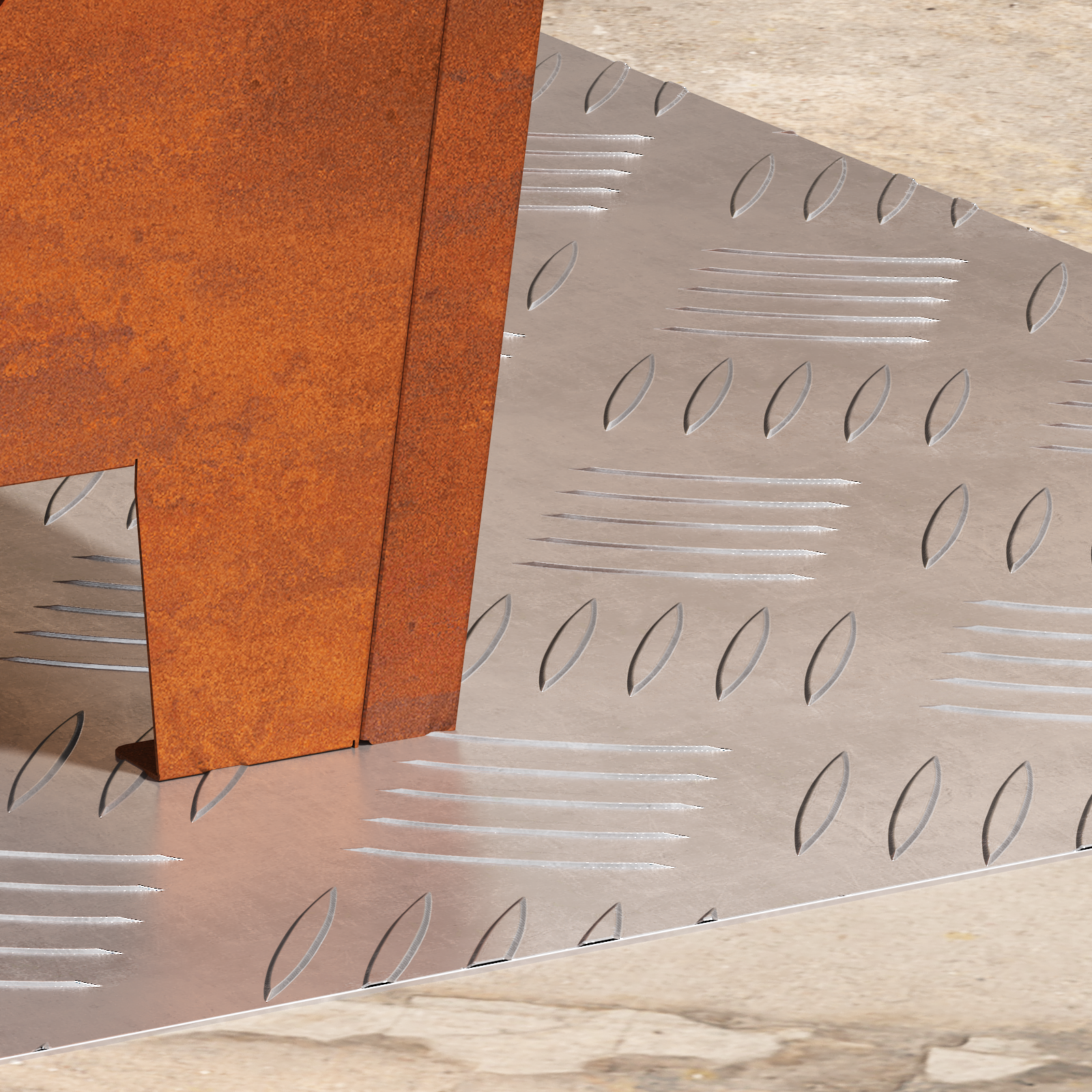 Pannelli in Alluminio a Righe 2 pz Antiscivolo 50x40 cm