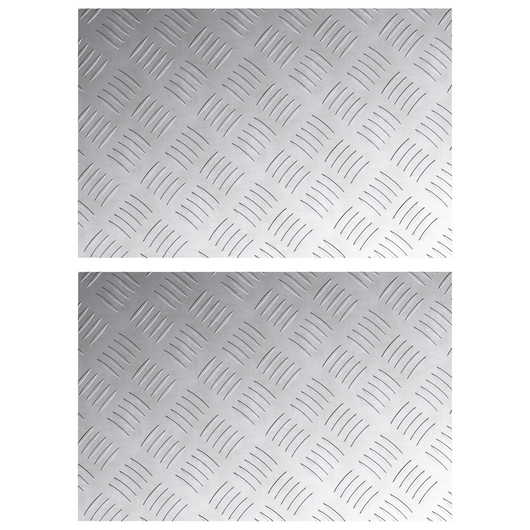 Pannelli in Alluminio a Motivo a Scacchi 2 pezzi Antiscivolo 60x40 cm