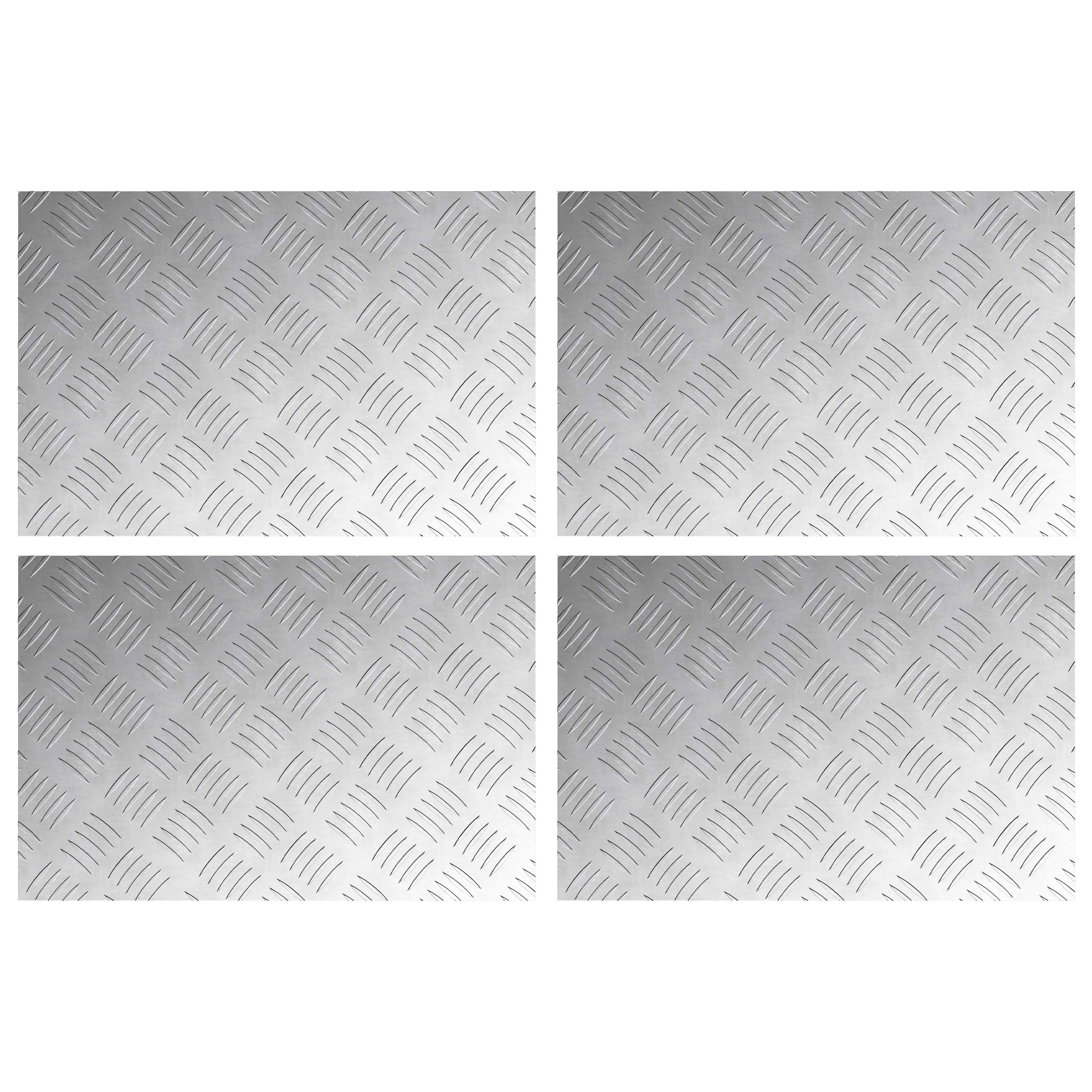 Pannelli in Alluminio a Rombo 4 pz Antiscivolo 60x40 cm
