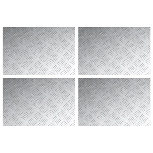 Lastre in Alluminio a Rete - Set di 4, 60x40 cm, Antiscivolo