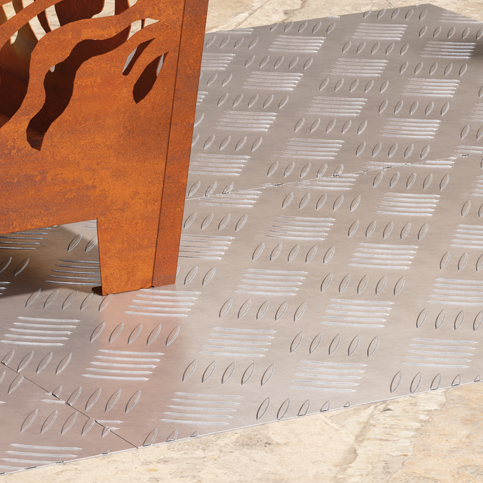 Pannelli in alluminio a quadri 4 pezzi Antiscivolo 70x40 cm