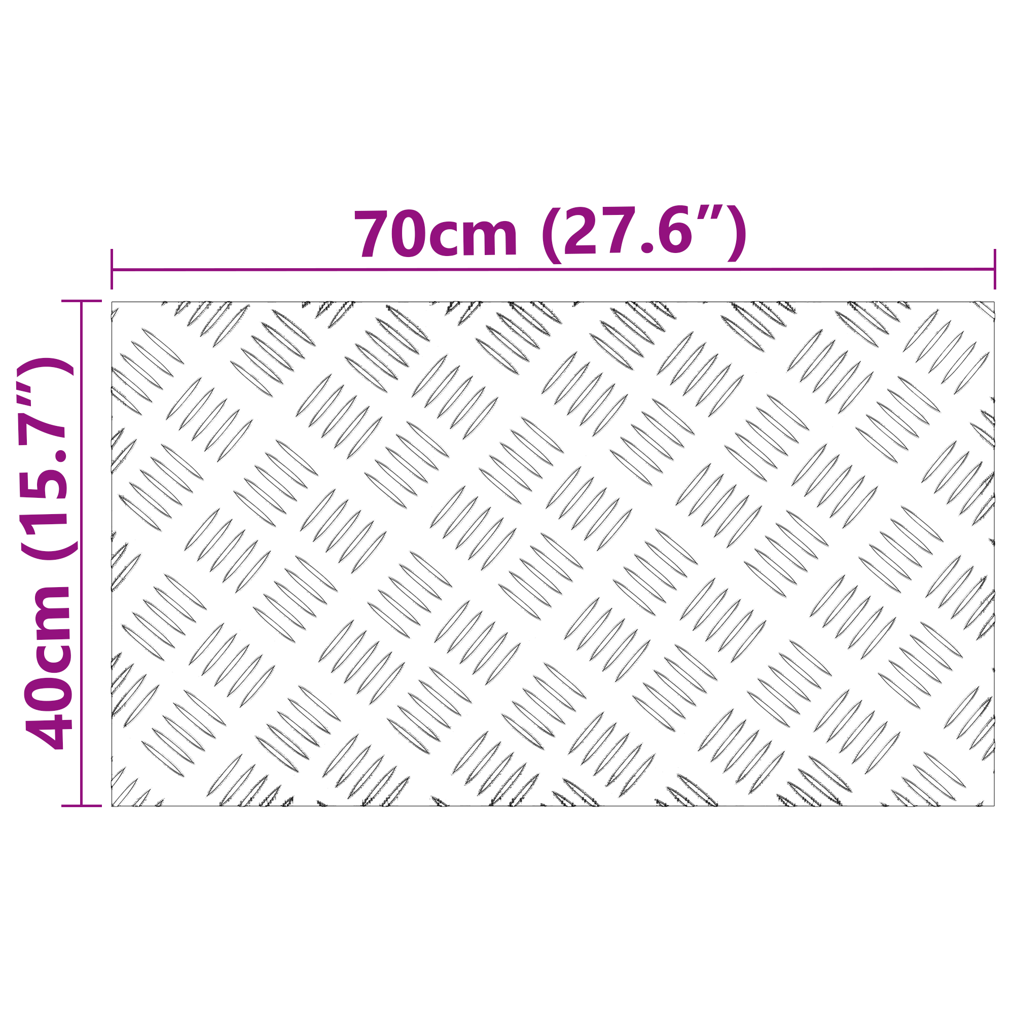 Tappeti per Scale  Argento Alluminio 70 x 40 x 0.3 cm