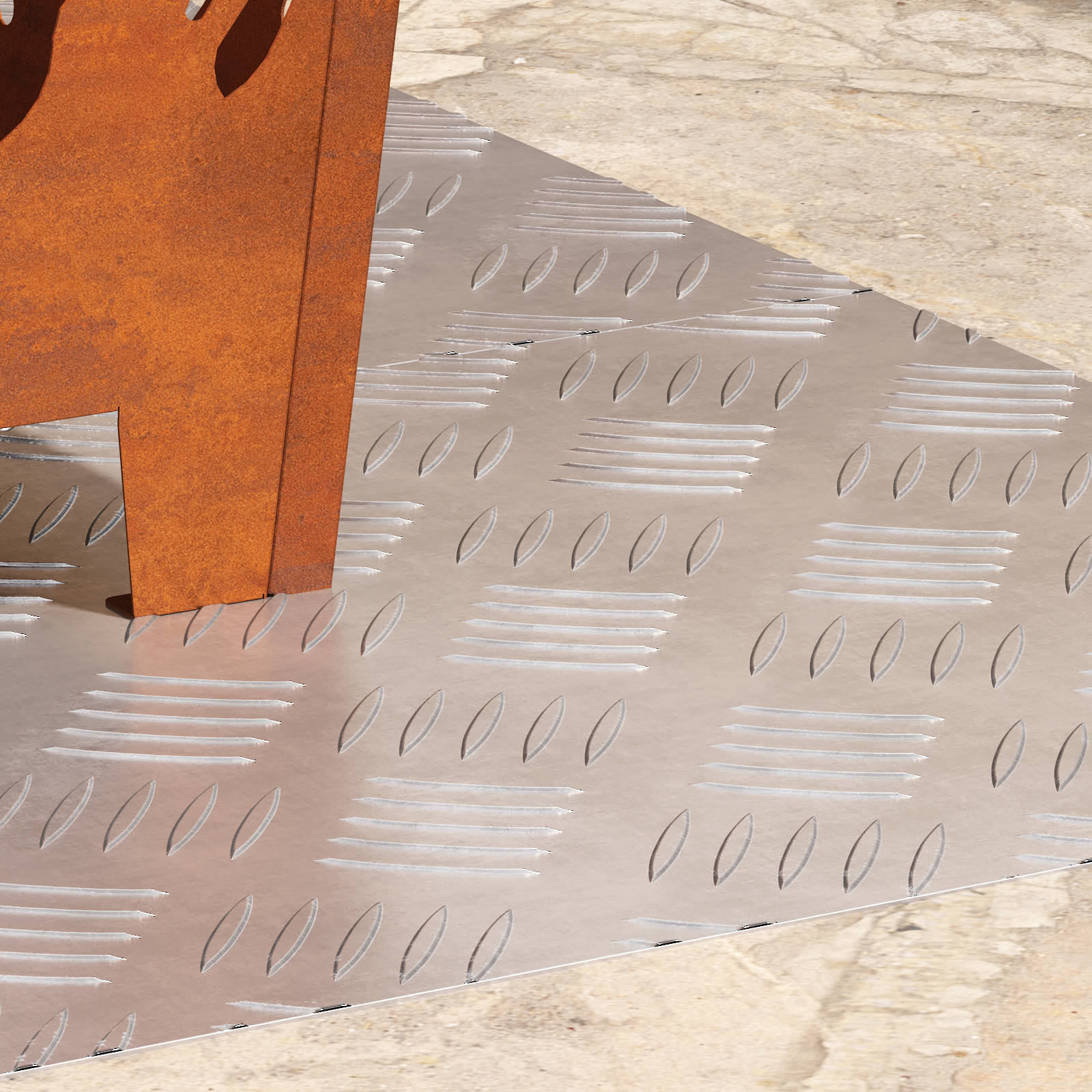 2 Piastre in Alluminio Antiscivolo 80x40 cm