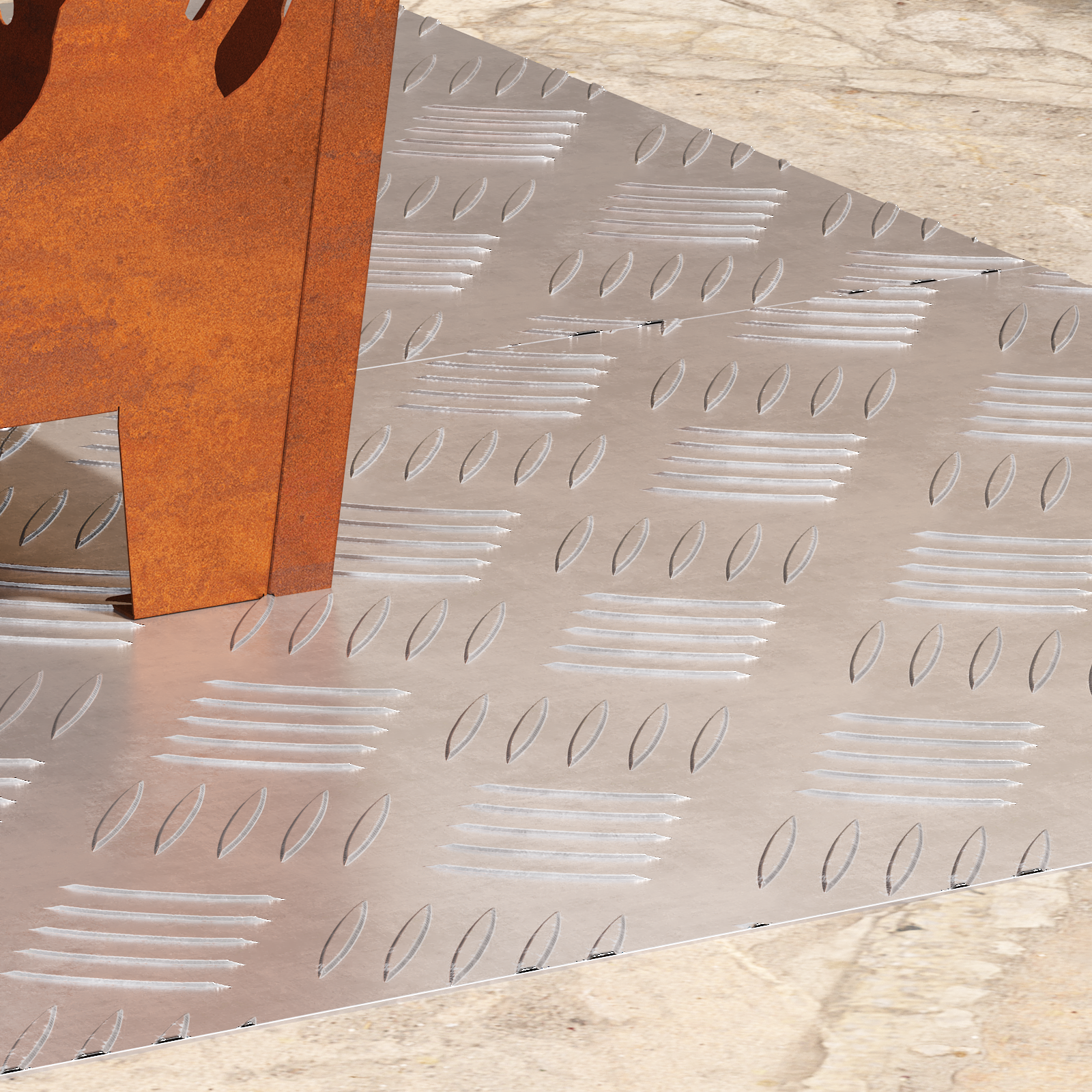 Pannelli in Alluminio a Righe 2 pz Antiscivolo 90x40 cm